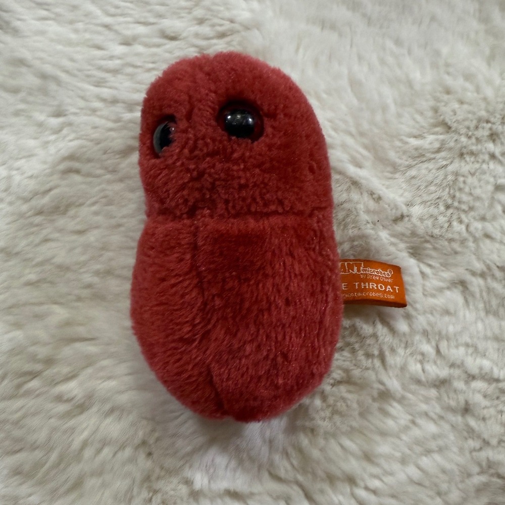 Giant Microbes Sore Throat Plush 5" Red Streptococcus Pyogenes Educational Toy
